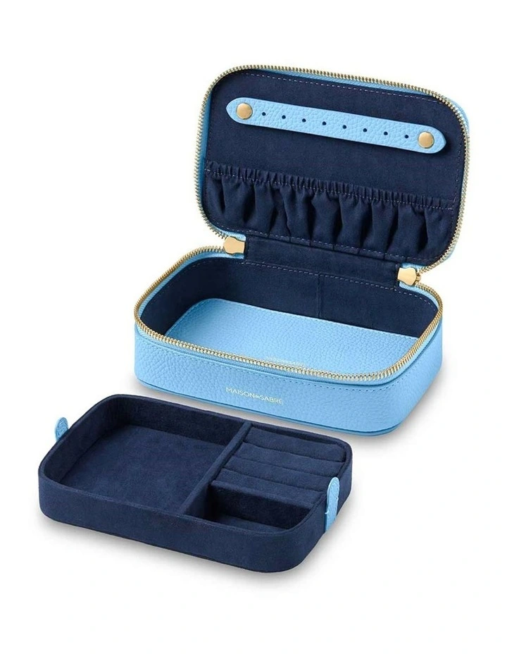 The Leather Jewellery Case in Sky Blue image 6