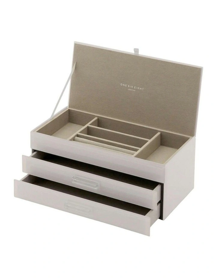 Gabriella Large Jewellery Box in Cloud Grey image 1
