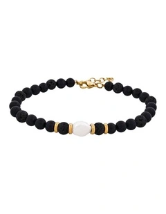 Agate/African stone with stainless steel bracelet