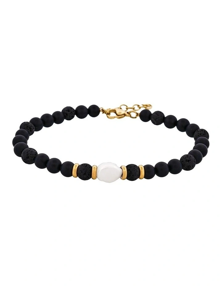 Agate/African stone with stainless steel bracelet image 1