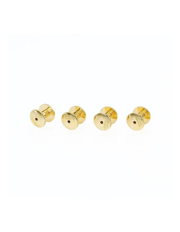 Gold / White Round Shirt Studs - 7mm (pack of 4) image 3