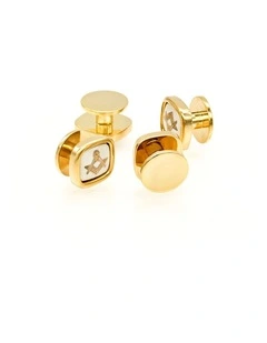 Gold White Masonic Shirt Studs (set of 4)