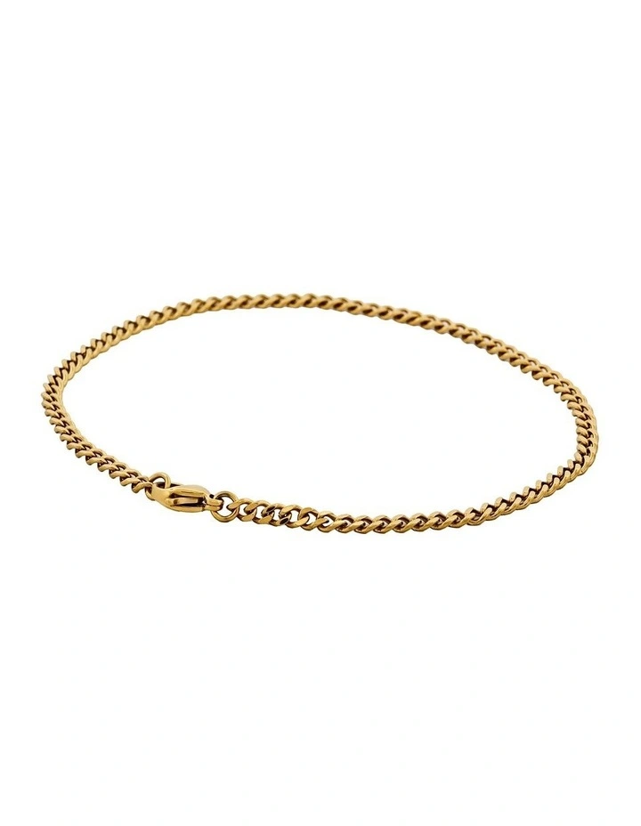 Classic Cuban Link Bracelet Ion Plated Gold (215 x 3mm) image 3