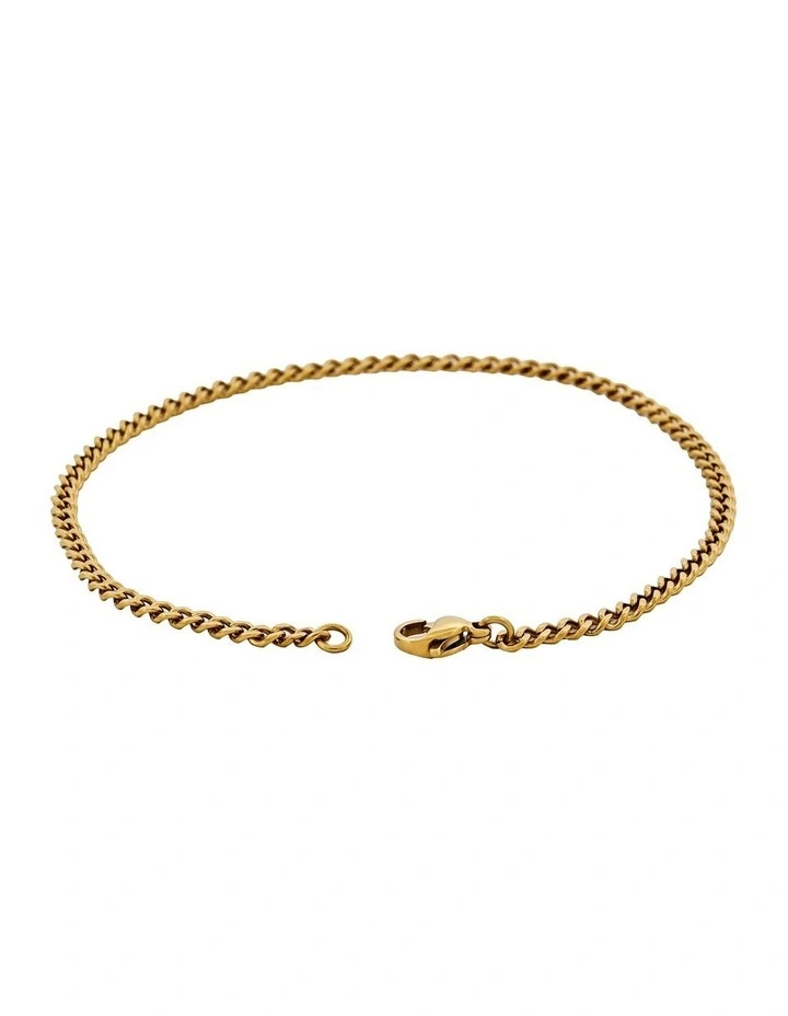 Classic Cuban Link Bracelet Ion Plated Gold (215 x 3mm) image 4