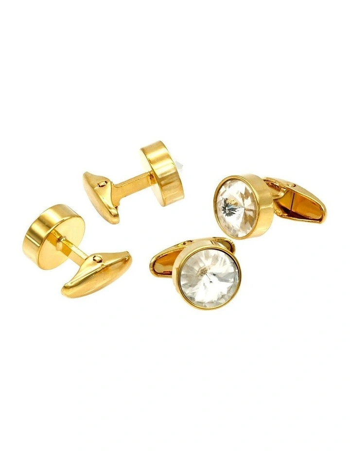 Gold Crystal Shirt Studs (set of 4) image 1