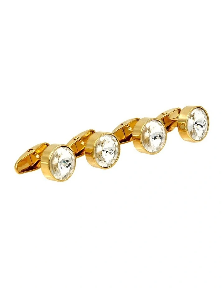 Gold Crystal Shirt Studs (set of 4) image 2