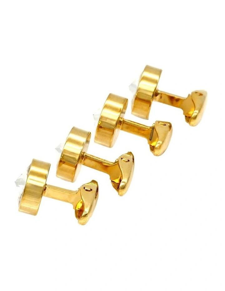 Gold Crystal Shirt Studs (set of 4) image 4