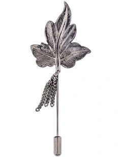 Gun Metal Leaf Lapel Pin