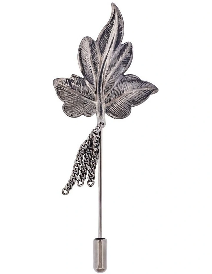 Gun Metal Leaf Lapel Pin image 1