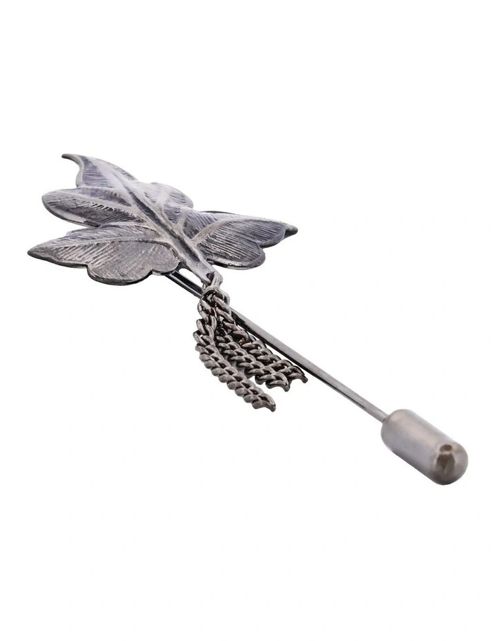 Gun Metal Leaf Lapel Pin image 3