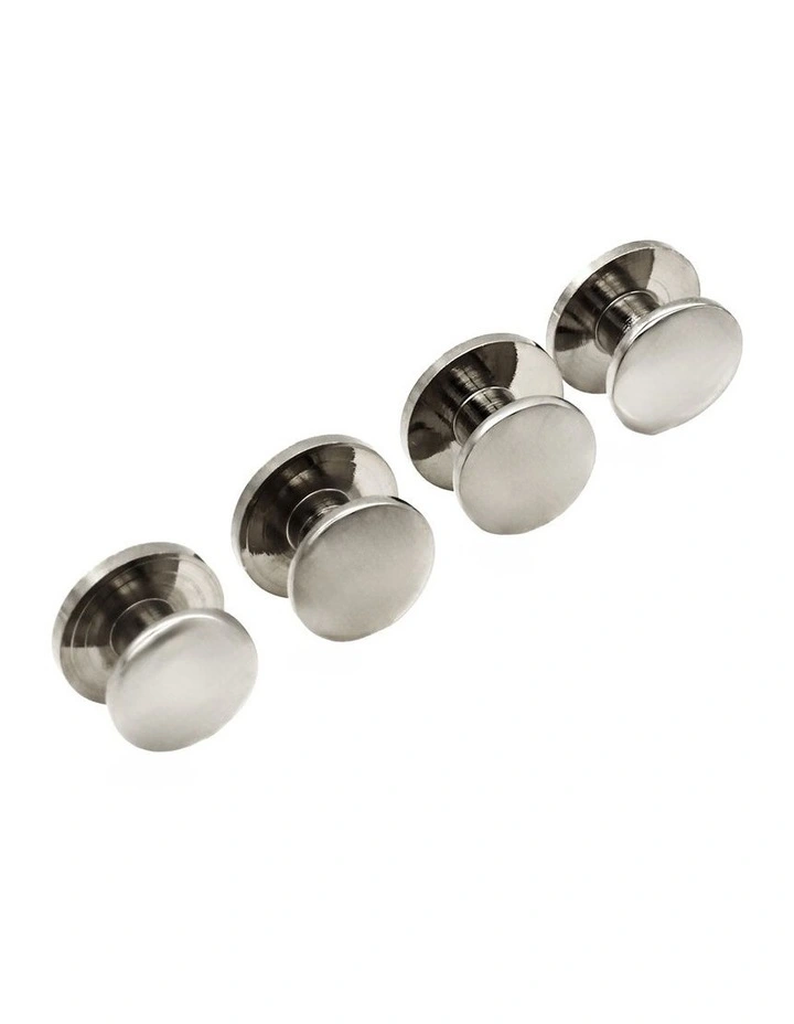 Rhodium Military Shirt Stud (set of 4) image 2