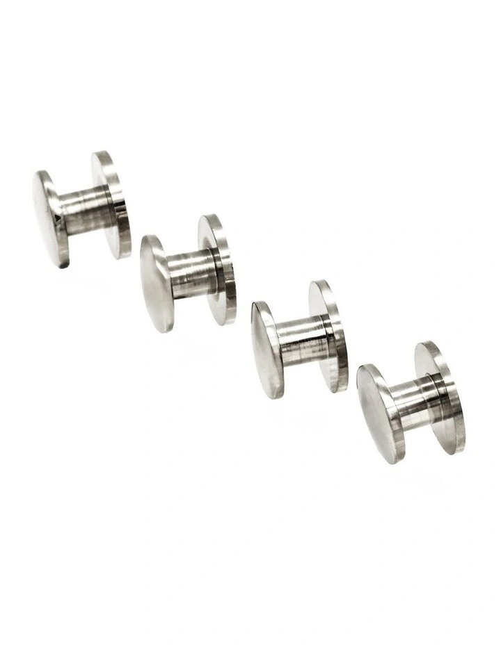 Rhodium Military Shirt Stud (set of 4) image 3