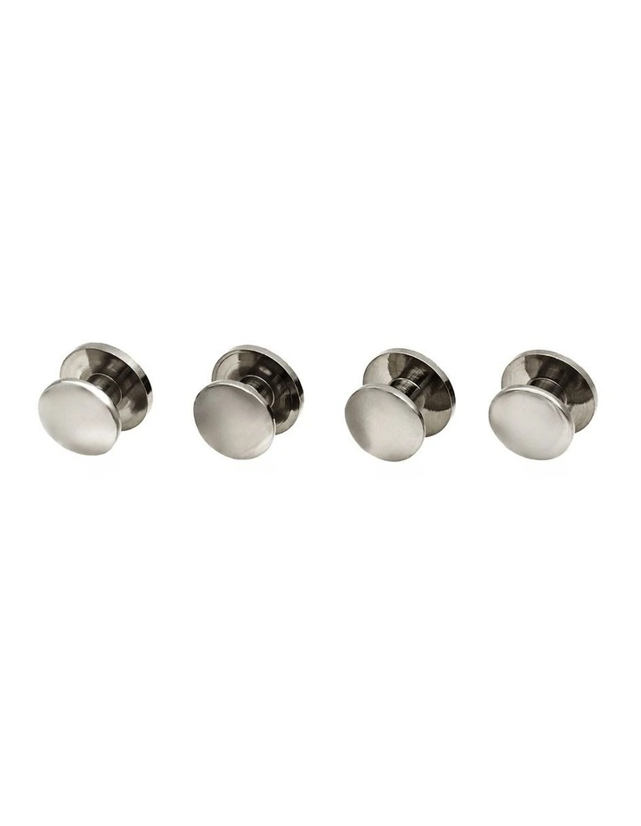 Rhodium Military Shirt Stud (set of 4) image 4