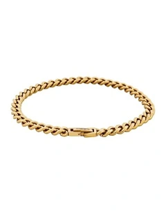 Classic Cuban Link Bracelet Ion Plated Gold (215 x 6mm)