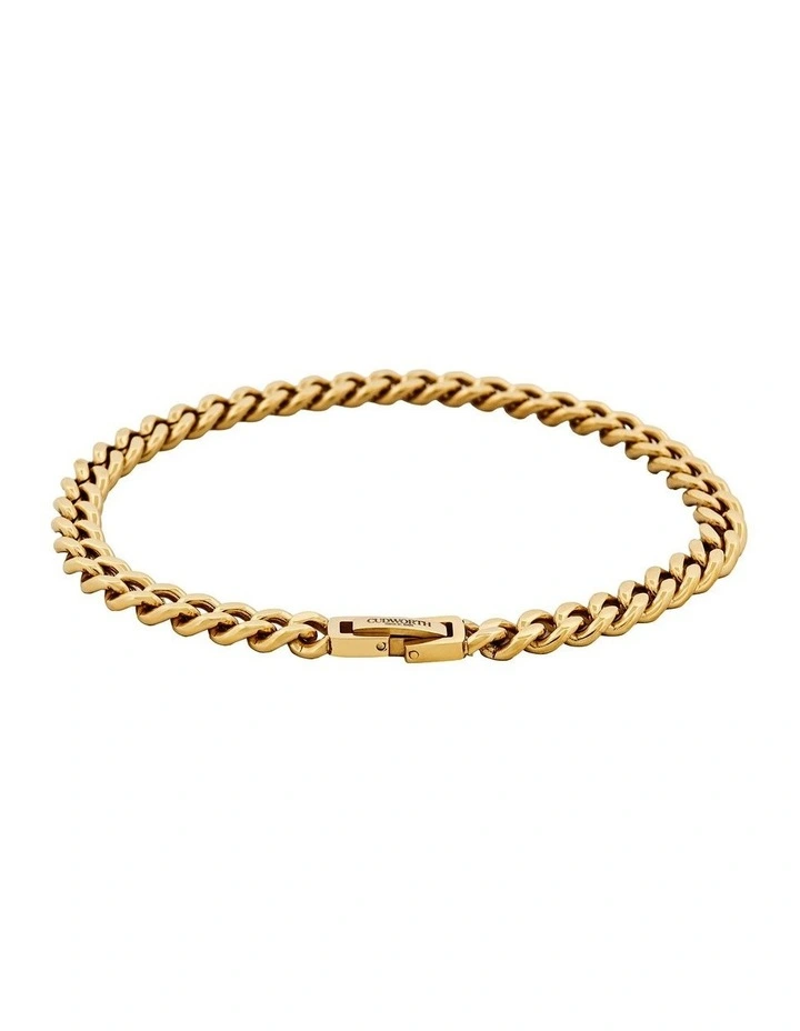 Classic Cuban Link Bracelet Ion Plated Gold (215 x 6mm) image 1