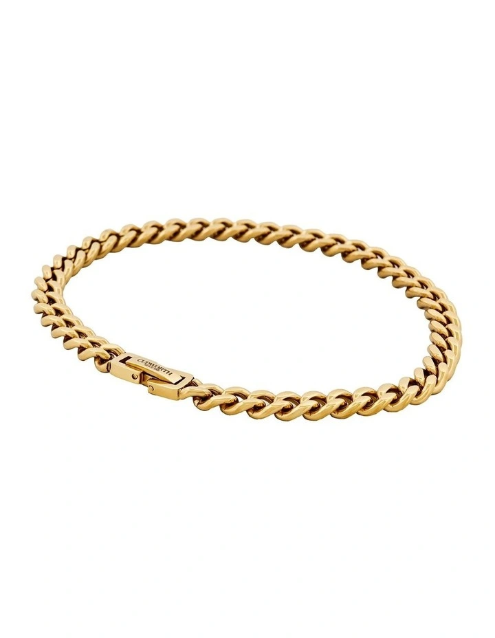 Classic Cuban Link Bracelet Ion Plated Gold (215 x 6mm) image 3