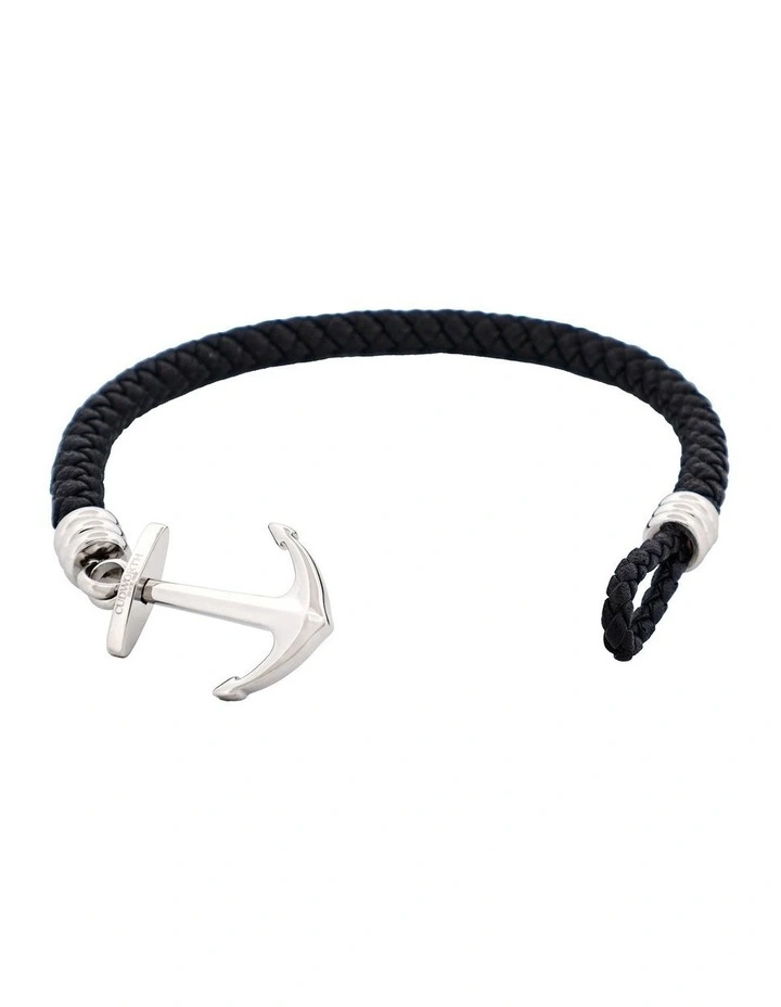 Stainless Steel & Black Anchor Bracelet image 2
