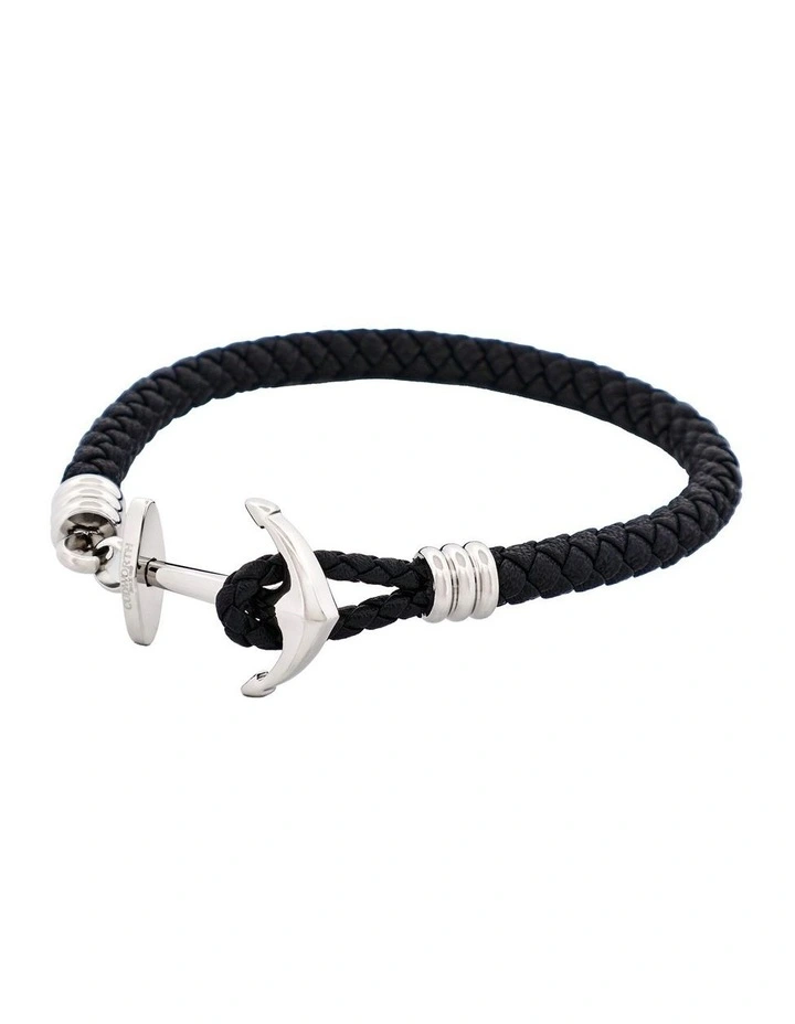 Stainless Steel & Black Anchor Bracelet image 3