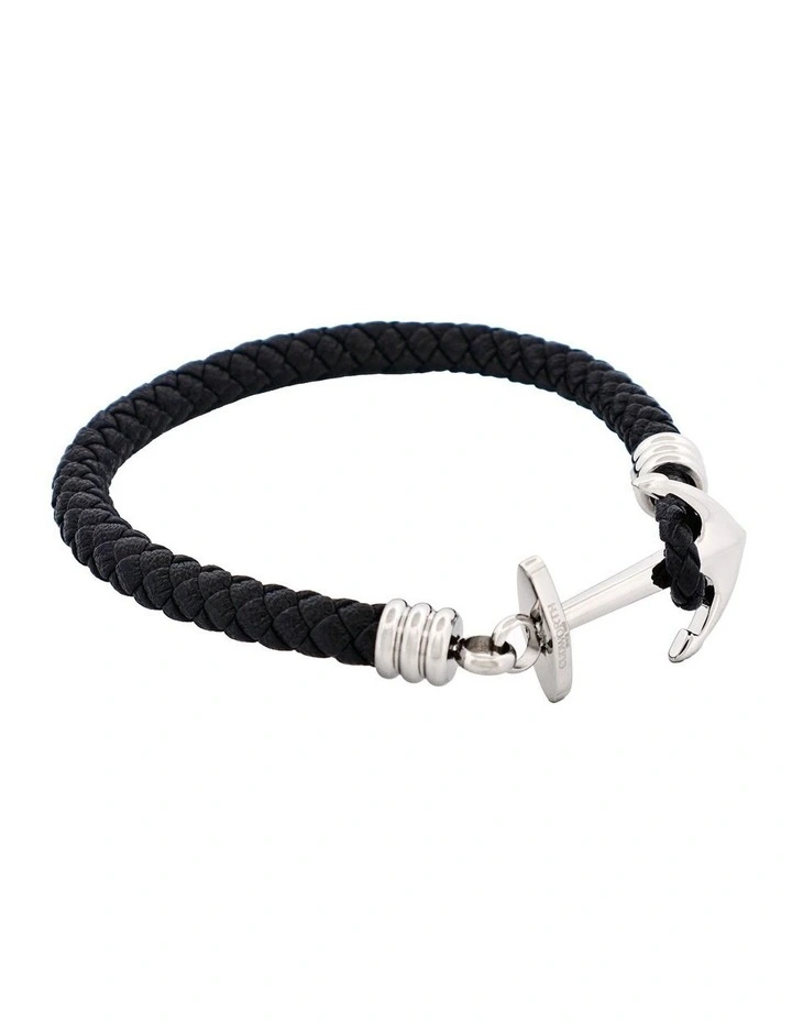 Stainless Steel & Black Anchor Bracelet image 4