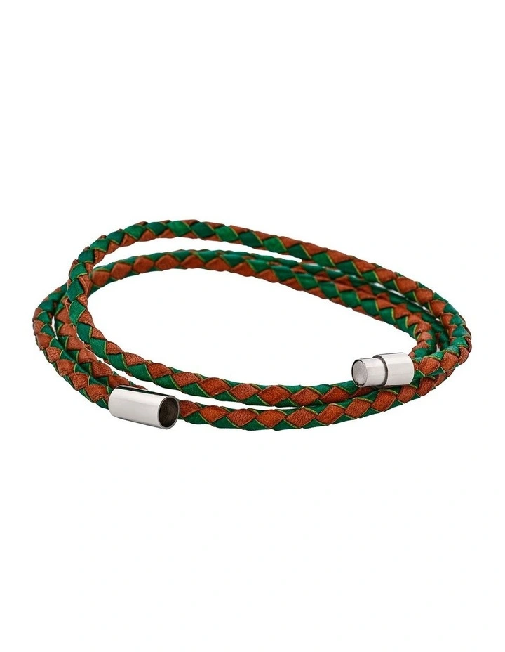 Brown/Green Leather Bracelet image 4