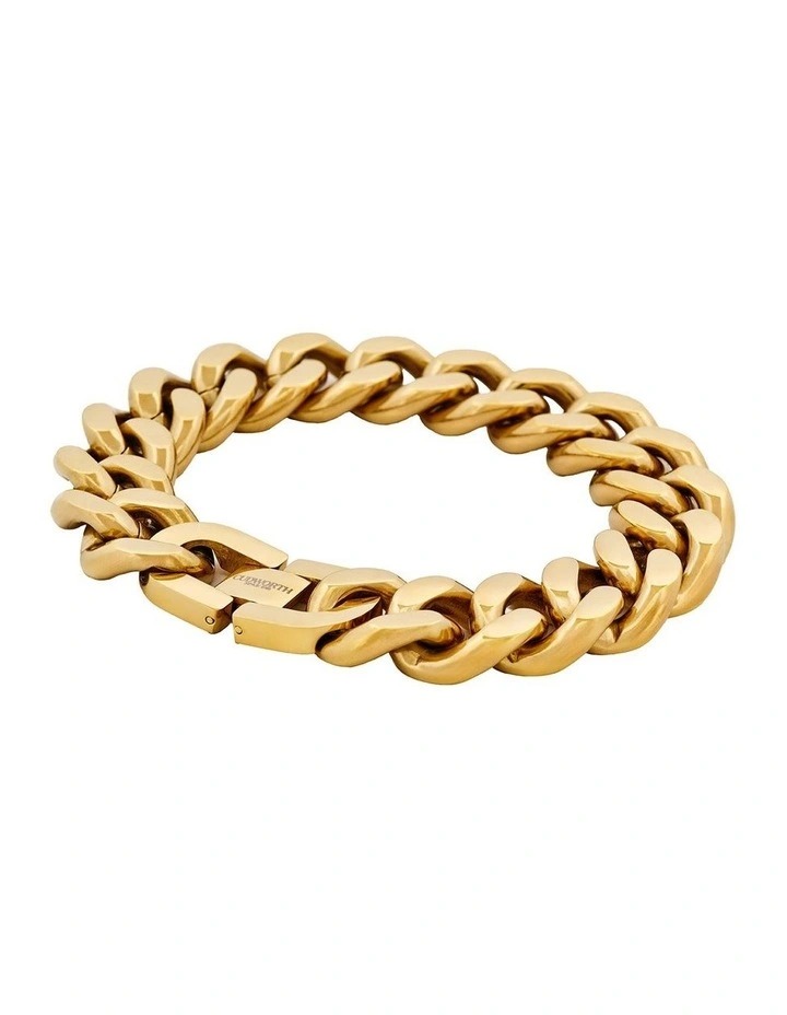 Classic Cuban Link Bracelet Ion Plated Gold (215 x 16mm) image 3