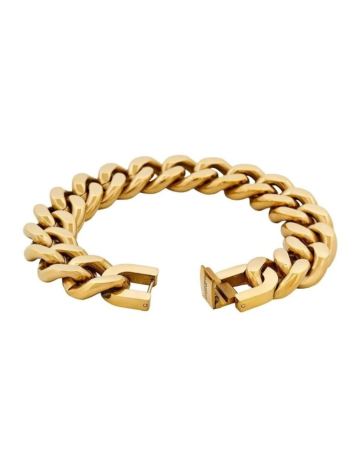 Classic Cuban Link Bracelet Ion Plated Gold (215 x 16mm) image 4