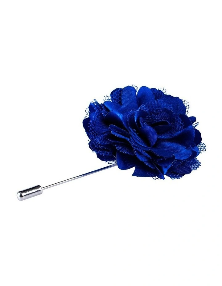 Navy Flower Lapel Pin image 1