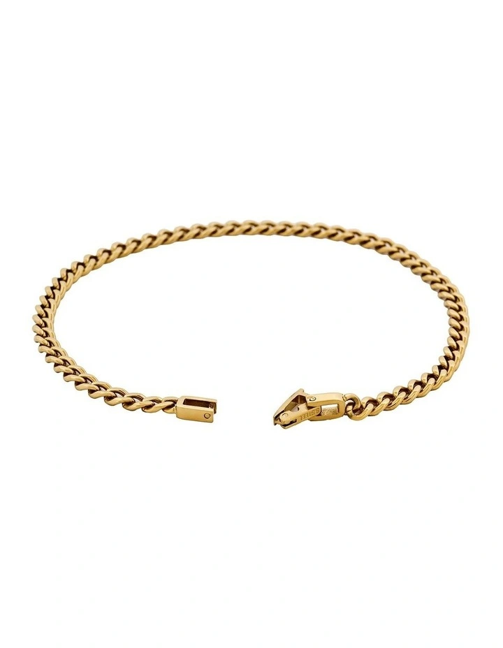 Classic Cuban Link Bracelet Ion Plated Gold (215 x 4mm) image 4