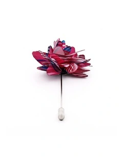 Blue Burgundy Flower Lapel Pin