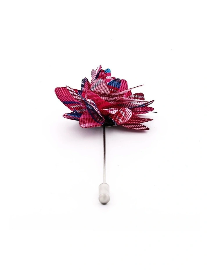Blue Burgundy Flower Lapel Pin image 1