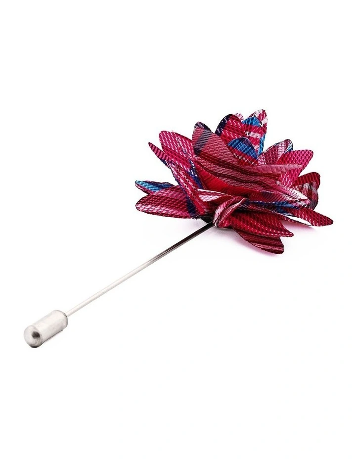 Blue Burgundy Flower Lapel Pin image 2