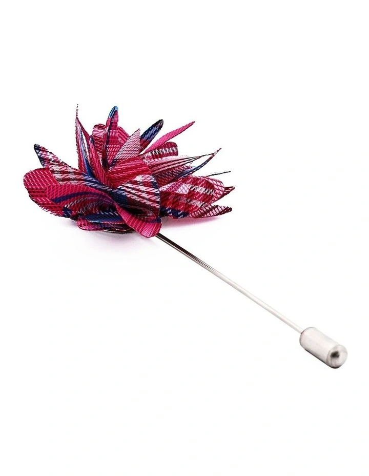 Blue Burgundy Flower Lapel Pin image 3