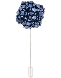 Navy/Black Floral Lapel Pin