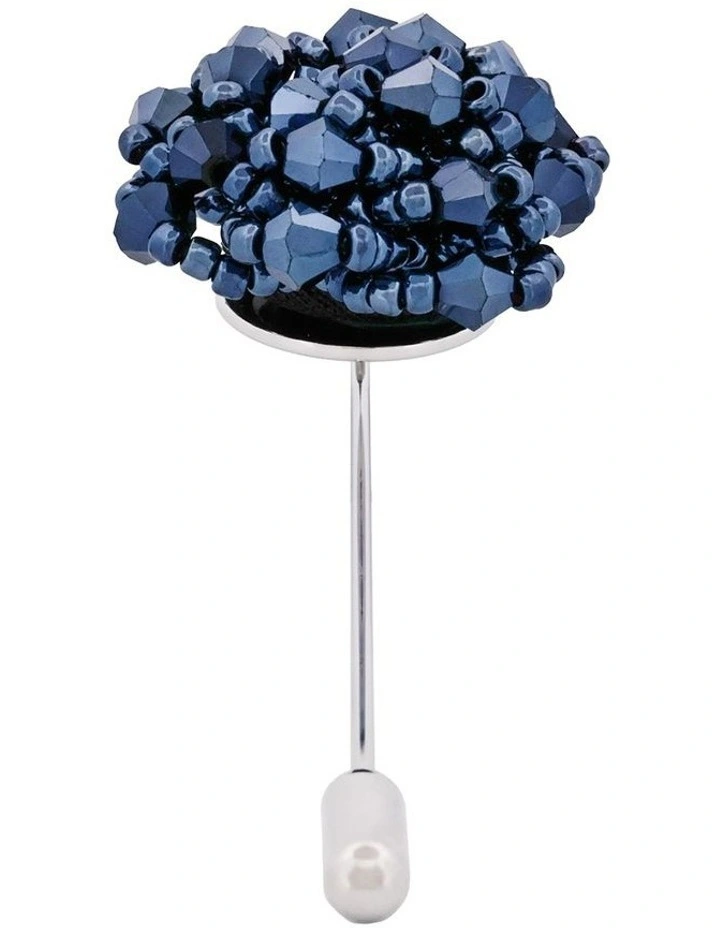 Navy/Black Floral Lapel Pin image 4