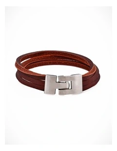 split Leather-Stainless Steel Bracelet