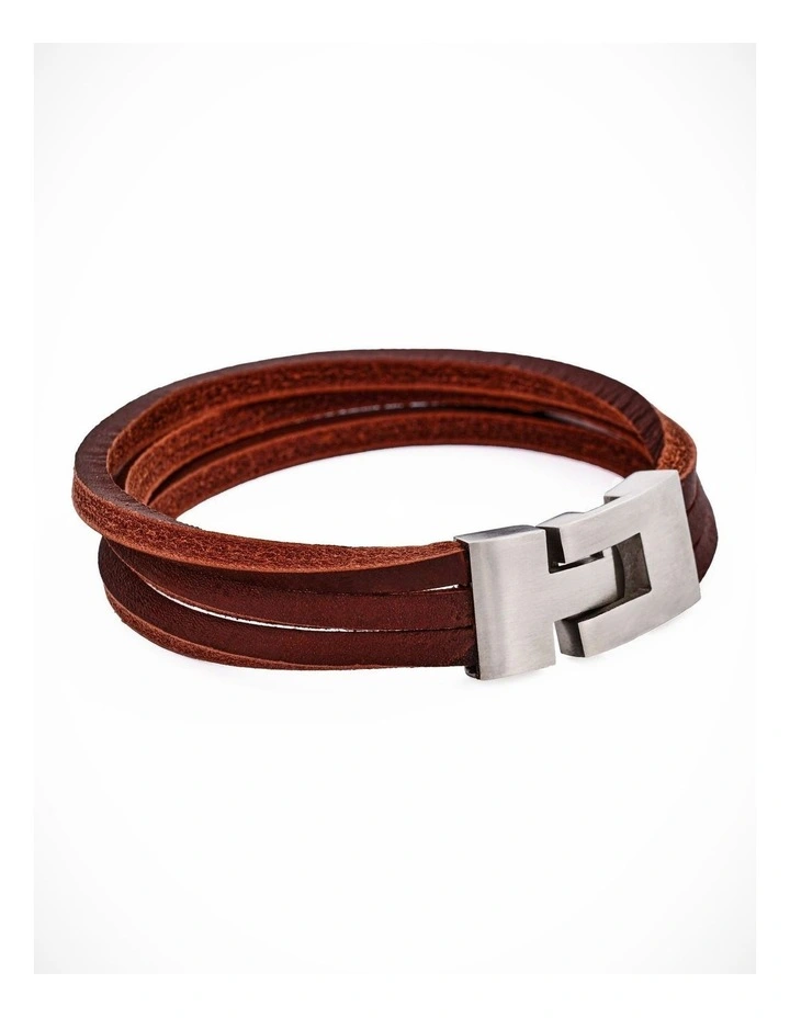 split Leather-Stainless Steel Bracelet image 2