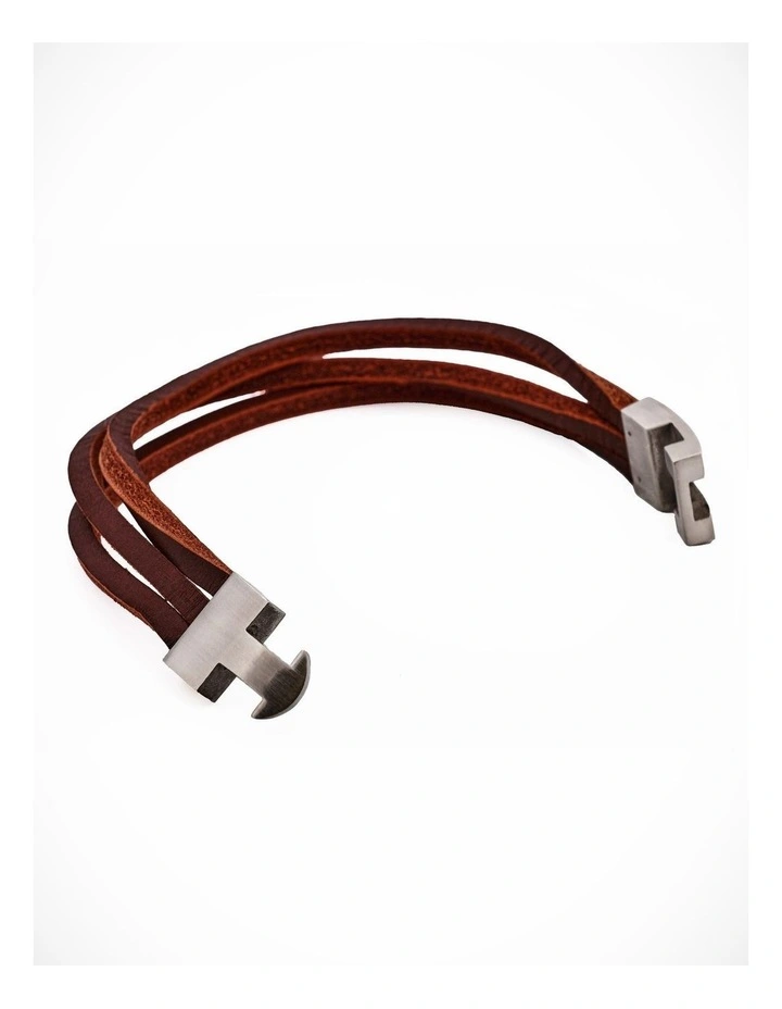 split Leather-Stainless Steel Bracelet image 4