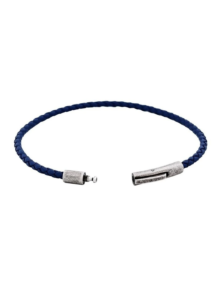 Cudworth MAGRO Leather 3mm with stainless steel clasp bracelet 21.5MM - OCEANO PROFONDO image 4