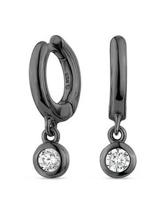 Minx Solitaire Huggie Earrings