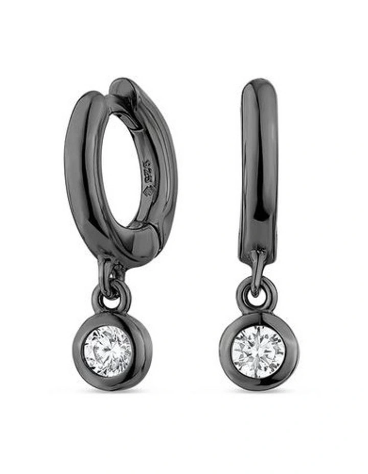 Minx Solitaire Huggie Earrings image 1
