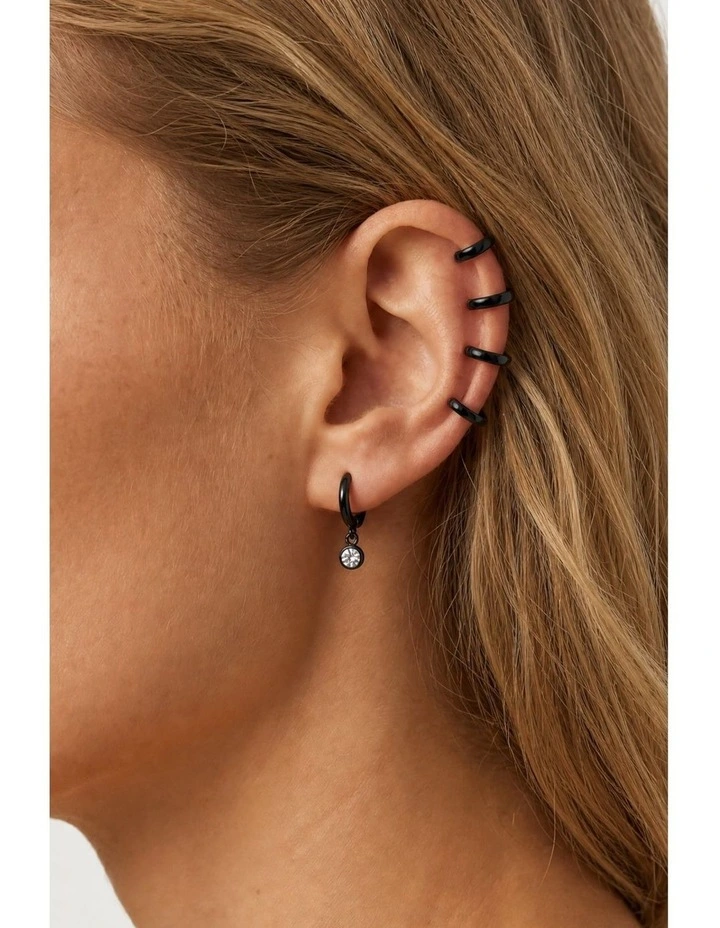 Minx Solitaire Huggie Earrings image 2