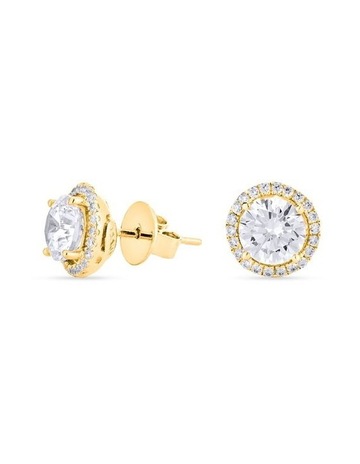 White Diamonds in 18K Gold colour