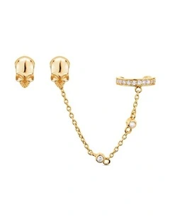 Peace Stud Ear Cuff Set