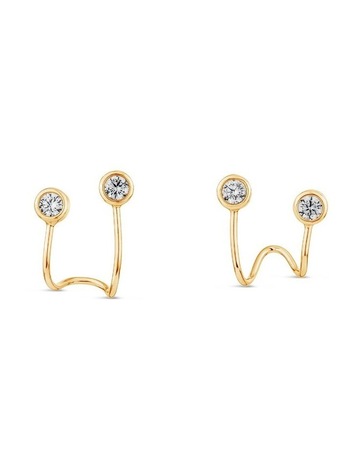 White Diamonds in 18K Gold colour