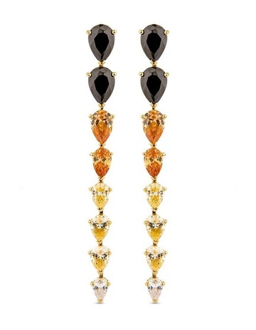 Black Diamonds and Mixed Shaded Diamonds in 18K Yellow Gold Plate colour