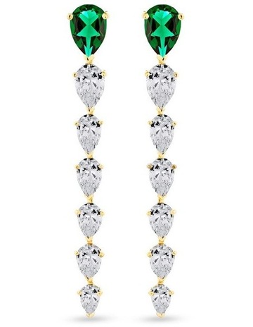 Emerald & White Diamonds in 18K Gold colour