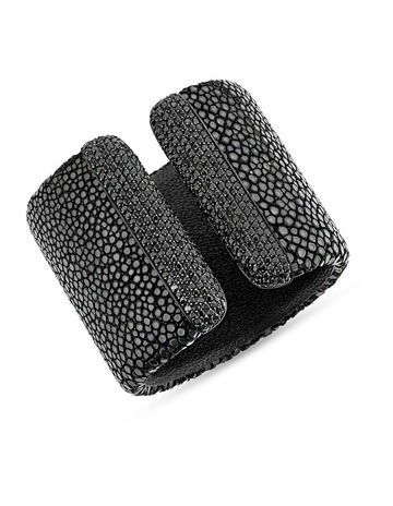 Galuchat Noir & Diamonds in Black Rhodium colour