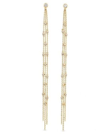 White Diamonds in 18K Gold colour