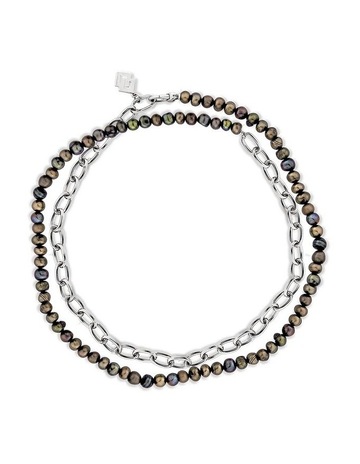 Black Pearls in Sterling Silver colour