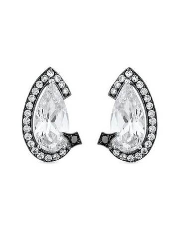 Natural Black Diamond & White Diamonds in Platinum colour